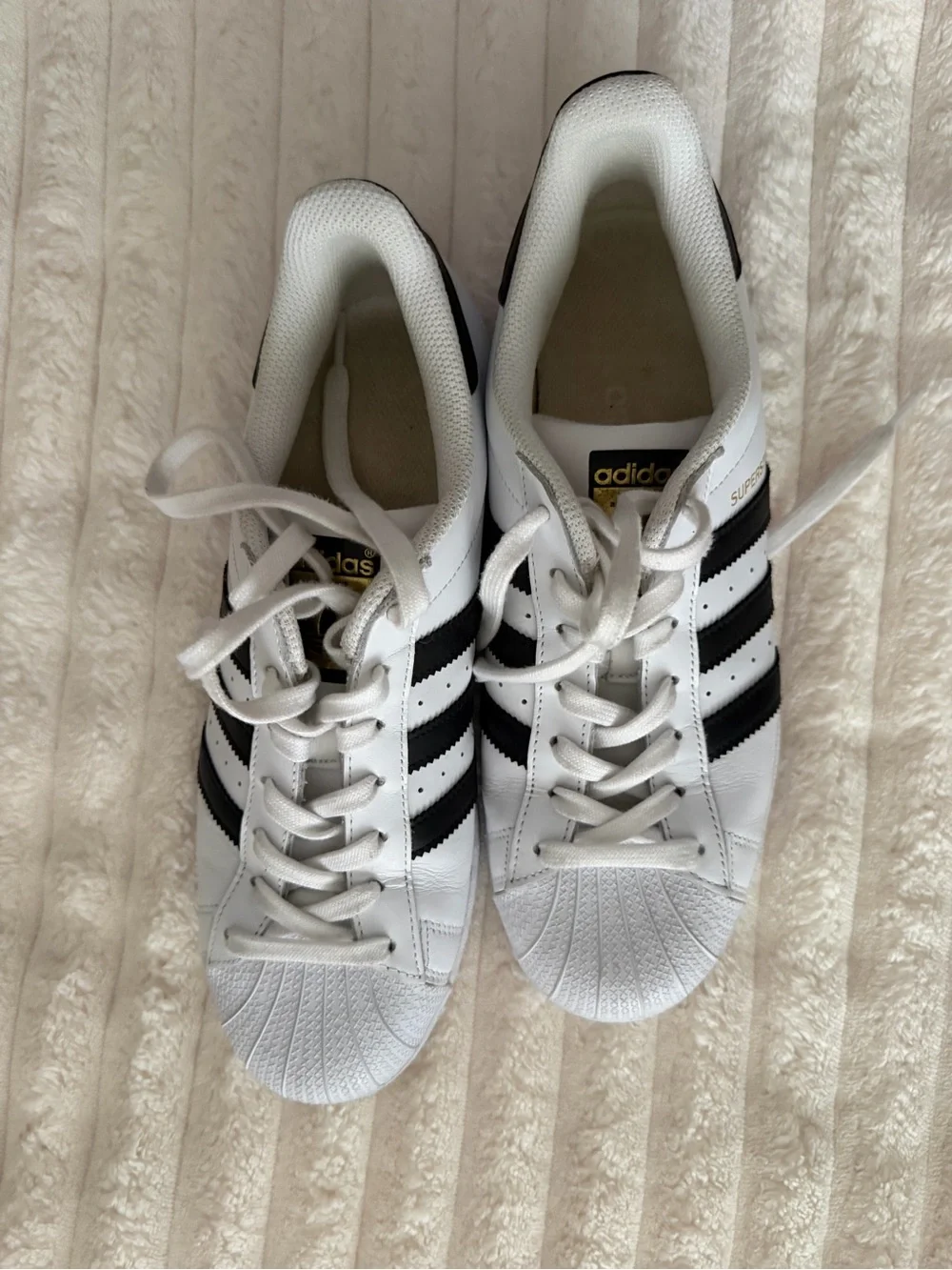 adidas White and Black Women’s Classic Shell-Toe Sneakers